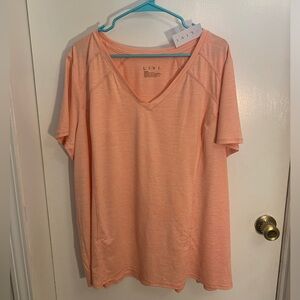 LIVI Peach V-Neck T-Shirt